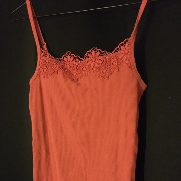 Aeropostale Tank Top with Floral Detailing (Coral) - Picture 1 of 2